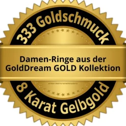 GoldDream Gold Ring Welle Gr.56 Zirkonia weiß 333er Gelbgold GDR539Y56