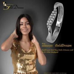 GoldDream Gold Ring Welle Zirkonia weiß Gr.54 333er Weißgold GDR501J54