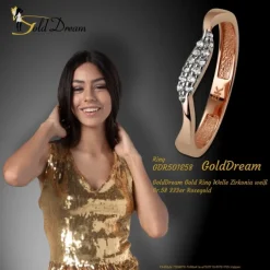 GoldDream Gold Ring Welle Zirkonia weiß Gr.58 333er Rosegold GDR501E58