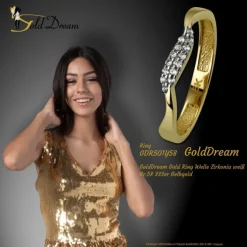 GoldDream Gold Ring Welle Zirkonia weiß Gr.58 333er Gelbgold GDR501Y58