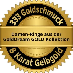 GoldDream Gold Ring Welle Zirkonia Gr.58 333er Gelbgold GDR530Y58