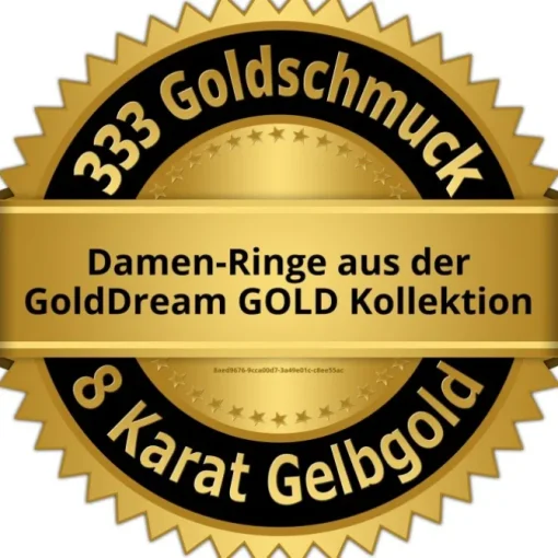 GoldDream Gold Ring Welle Zirkonia Gr.58 333er Gelbgold GDR530Y58