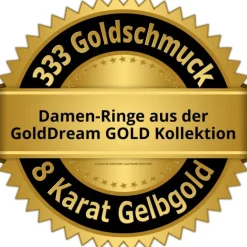 GoldDream Gold Ring Welle Gr.58 Zirkonia weiß 333er Gelbgold GDR539Y58