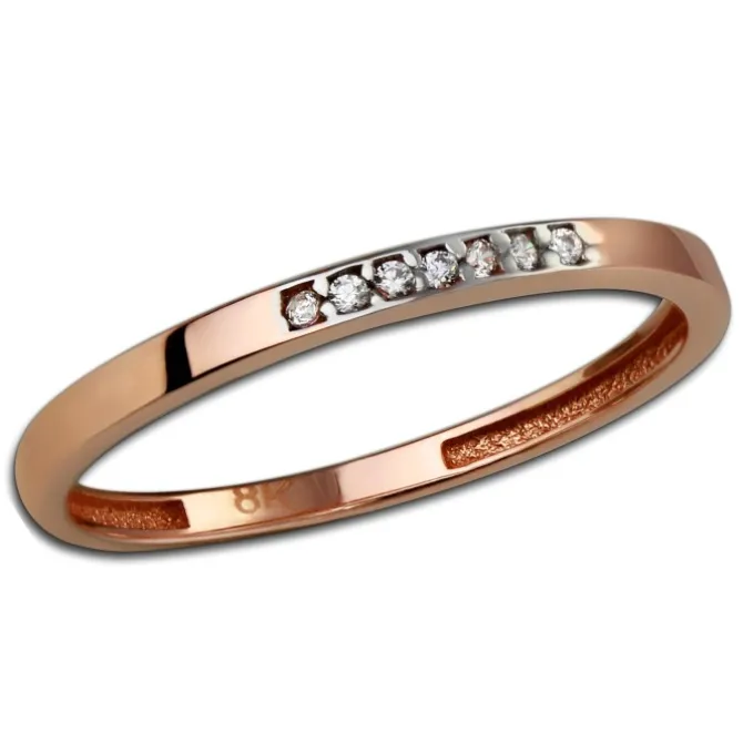 GoldDream Gold Ring Zirkonia weiß Gr.60 333er Rosegold GDR502E60
