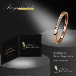 GoldDream Gold Ring Zirkonia weiß Gr.54 333er Rosegold GDR502E54