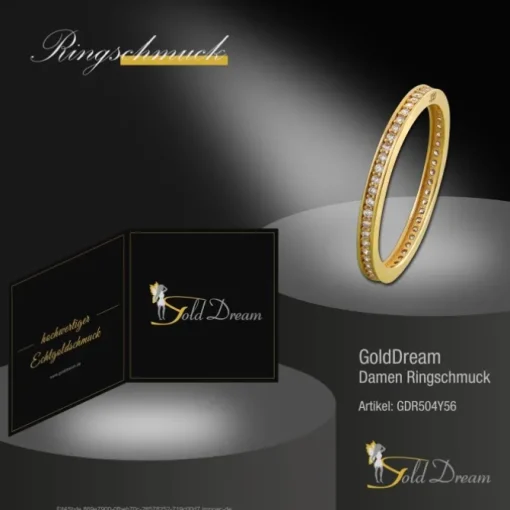 GoldDream Gold Ring Zirkonia weiß Gr.56 333er Gelbgold GDR504Y56