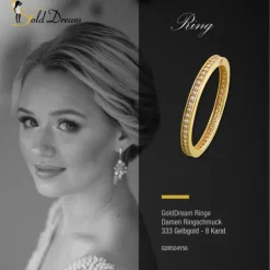 GoldDream Gold Ring Zirkonia weiß Gr.56 333er Gelbgold GDR504Y56