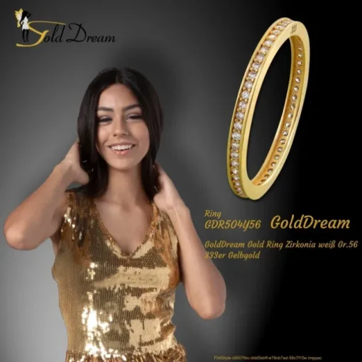 GoldDream Gold Ring Zirkonia weiß Gr.56 333er Gelbgold GDR504Y56