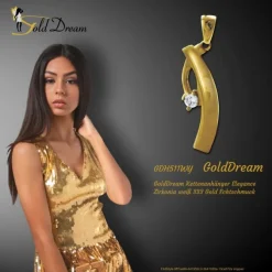 GoldDream Kettenanhänger Elegance Zirkonia weiß 333 Gold Echtschmuck GDH511WY