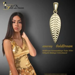 GoldDream Kettenanhänger Feder 333er Gelbgold Anhänger Echtschmuck GDH519SY