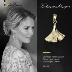 GoldDream Kettenanhänger Ginko 333er Gelbgold Anhänger Echtschmuck GDH518SY