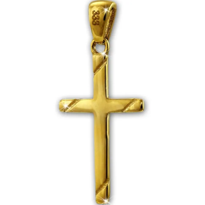 GoldDream Kettenanhänger Kreuz 333er Gelbgold Anhänger Echtschmuck GDH503Y