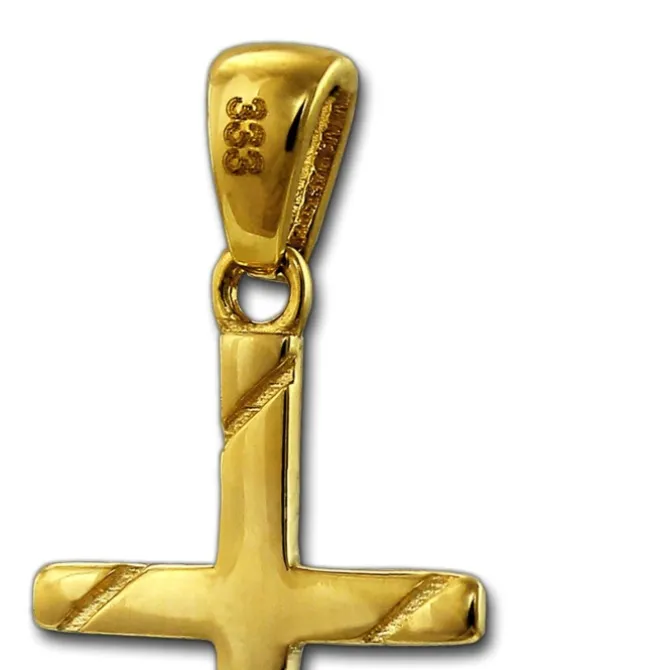 GoldDream Kettenanhänger Kreuz 333er Gelbgold Anhänger Echtschmuck GDH503Y