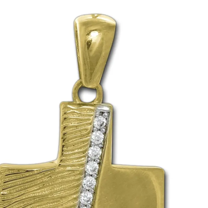 GoldDream Kettenanhänger Kreuz Zirkonia 333 Gold Anhänger Echtschmuck GDH514WY