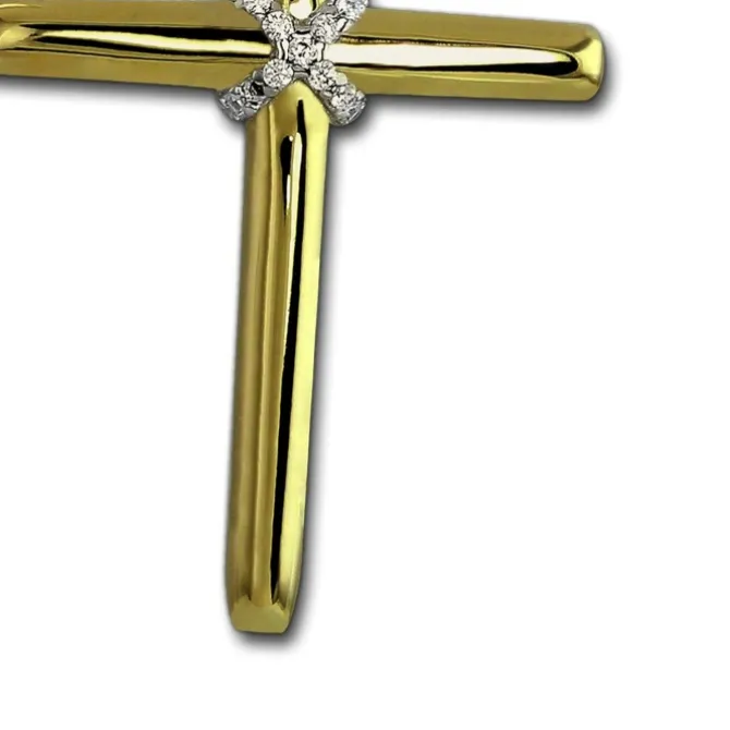 GoldDream Kettenanhänger Kreuz Zirkonia 333 Gold Anhänger Echtschmuck GDH502Y