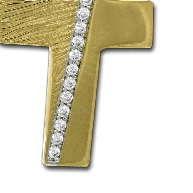 GoldDream Kettenanhänger Kreuz Zirkonia 333 Gold Anhänger Echtschmuck GDH514WY
