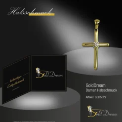 GoldDream Kettenanhänger Kreuz Zirkonia 333 Gold Anhänger Echtschmuck GDH502Y