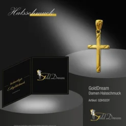 GoldDream Kettenanhänger Kreuz 333er Gelbgold Anhänger Echtschmuck GDH503Y