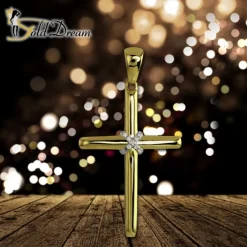 GoldDream Kettenanhänger Kreuz Zirkonia 333 Gold Anhänger Echtschmuck GDH502Y