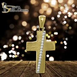 GoldDream Kettenanhänger Kreuz Zirkonia 333 Gold Anhänger Echtschmuck GDH514WY