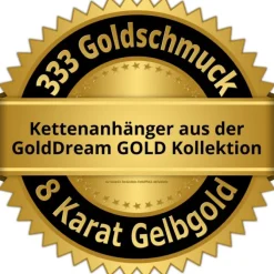 GoldDream Kettenanhänger Kreuz Zirkonia 333 Gold Anhänger Echtschmuck GDH514WY