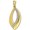 GoldDream Kettenanhänger Leaf Zirkonia weiß 333 Gold Echtschmuck GDH507WY