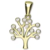 GoldDream Kettenanhänger Lebensbaum Zirkonia weiß 333 Gold Echtschmuck GDH5066Y
