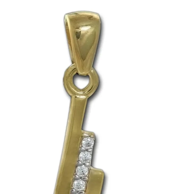 GoldDream Kettenanhänger Line Zirkonia weiß 333 Gold Echtschmuck GDH513WY