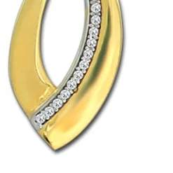 GoldDream Kettenanhänger Leaf Zirkonia weiß 333 Gold Echtschmuck GDH507WY