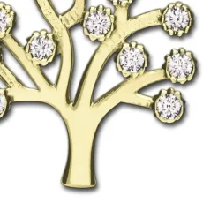 GoldDream Kettenanhänger Lebensbaum Zirkonia weiß 333 Gold Echtschmuck GDH5066Y