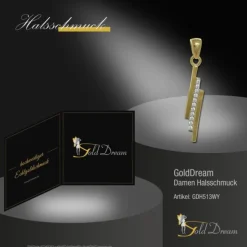 GoldDream Kettenanhänger Line Zirkonia weiß 333 Gold Echtschmuck GDH513WY