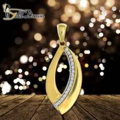 GoldDream Kettenanhänger Leaf Zirkonia weiß 333 Gold Echtschmuck GDH507WY