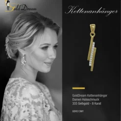 GoldDream Kettenanhänger Line Zirkonia weiß 333 Gold Echtschmuck GDH513WY