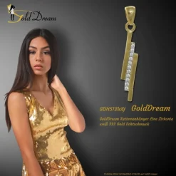 GoldDream Kettenanhänger Line Zirkonia weiß 333 Gold Echtschmuck GDH513WY
