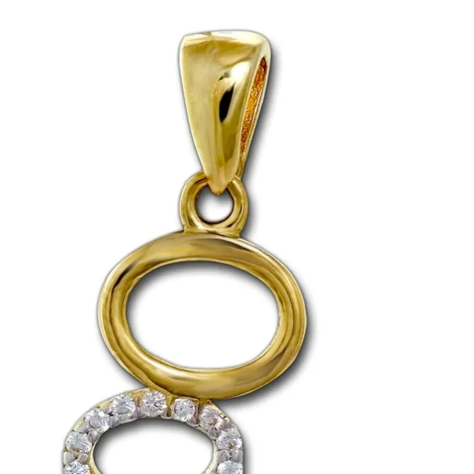 GoldDream Kettenanhänger Ovale Zirkonia weiß 333 Gold Echtschmuck GDH512WY
