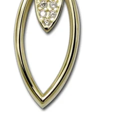 GoldDream Kettenanhänger Ovale Zirkonia weiß 333 Gold Echtschmuck GDH517WY