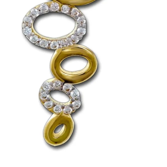 GoldDream Kettenanhänger Ovale Zirkonia weiß 333 Gold Echtschmuck GDH512WY