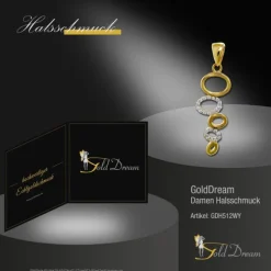 GoldDream Kettenanhänger Ovale Zirkonia weiß 333 Gold Echtschmuck GDH512WY