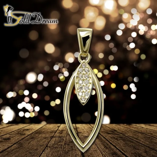 GoldDream Kettenanhänger Ovale Zirkonia weiß 333 Gold Echtschmuck GDH517WY