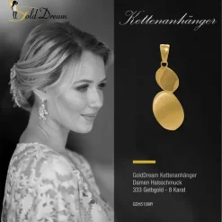 GoldDream Kettenanhänger Ovale 333er Gelbgold Anhänger Echtschmuck GDH510MY