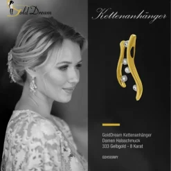 GoldDream Kettenanhänger Ranke Zirkonia weiß 333 Gold Echtschmuck GDH509WY