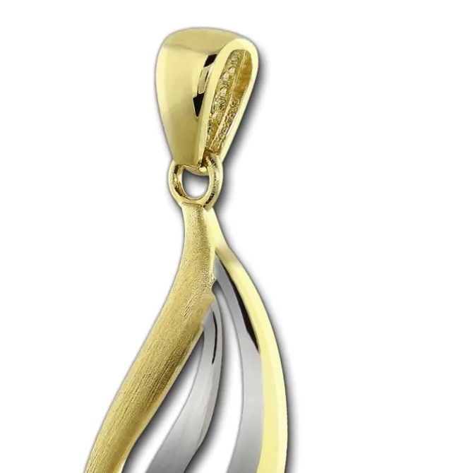 GoldDream Kettenanhänger Wellen Zirkonia 333 Gold Anhänger Echtschmuck GDH501Y