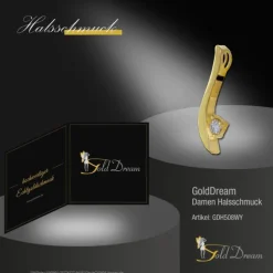 GoldDream Kettenanhänger Welle Zirkonia weiß 333 Gold Echtschmuck GDH508WY