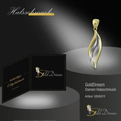 GoldDream Kettenanhänger Wellen Zirkonia 333 Gold Anhänger Echtschmuck GDH501Y