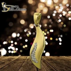 GoldDream Kettenanhänger Welle Zirkonia 333 Gold Anhänger Echtschmuck GDH500Y