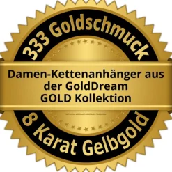 GoldDream Kettenanhänger Wellen Zirkonia 333 Gold Anhänger Echtschmuck GDH501Y