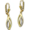 GoldDream Ohrhänger Blatt Zirkonia weiß Ohrring 333 Gold Echtschmuck GDO5173Y