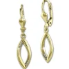 GoldDream Ohrhänger Blatt offen Zirkonia weiß Ohrring 333er Gold GDO551WY