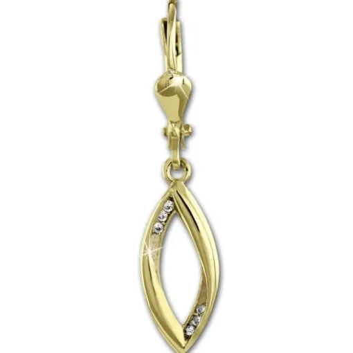 GoldDream Ohrhänger Blatt offen Zirkonia weiß Ohrring 333er Gold GDO551WY