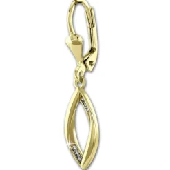 GoldDream Ohrhänger Blatt offen Zirkonia weiß Ohrring 333er Gold GDO551WY